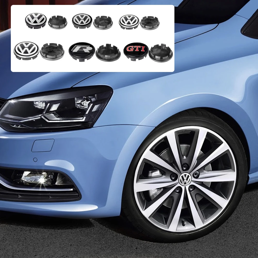 56mm/65mm/66mm Car Exterior Decor Badge Wheel Center Covers Hub Caps For Volkswagen VW R GTI Golf Jetta Polo Beetle Passat T-ROC