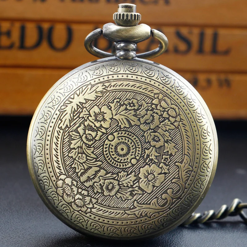 แฟชั่นผู้ชายนาฬิกาพ็อกเก็ตส่วนบุคคลตัวอักษร Retro Chain นาฬิกาควอตซ์ Flip Alloy นักเรียนนาฬิกาพ็อกเก็ตขนาดใหญ่