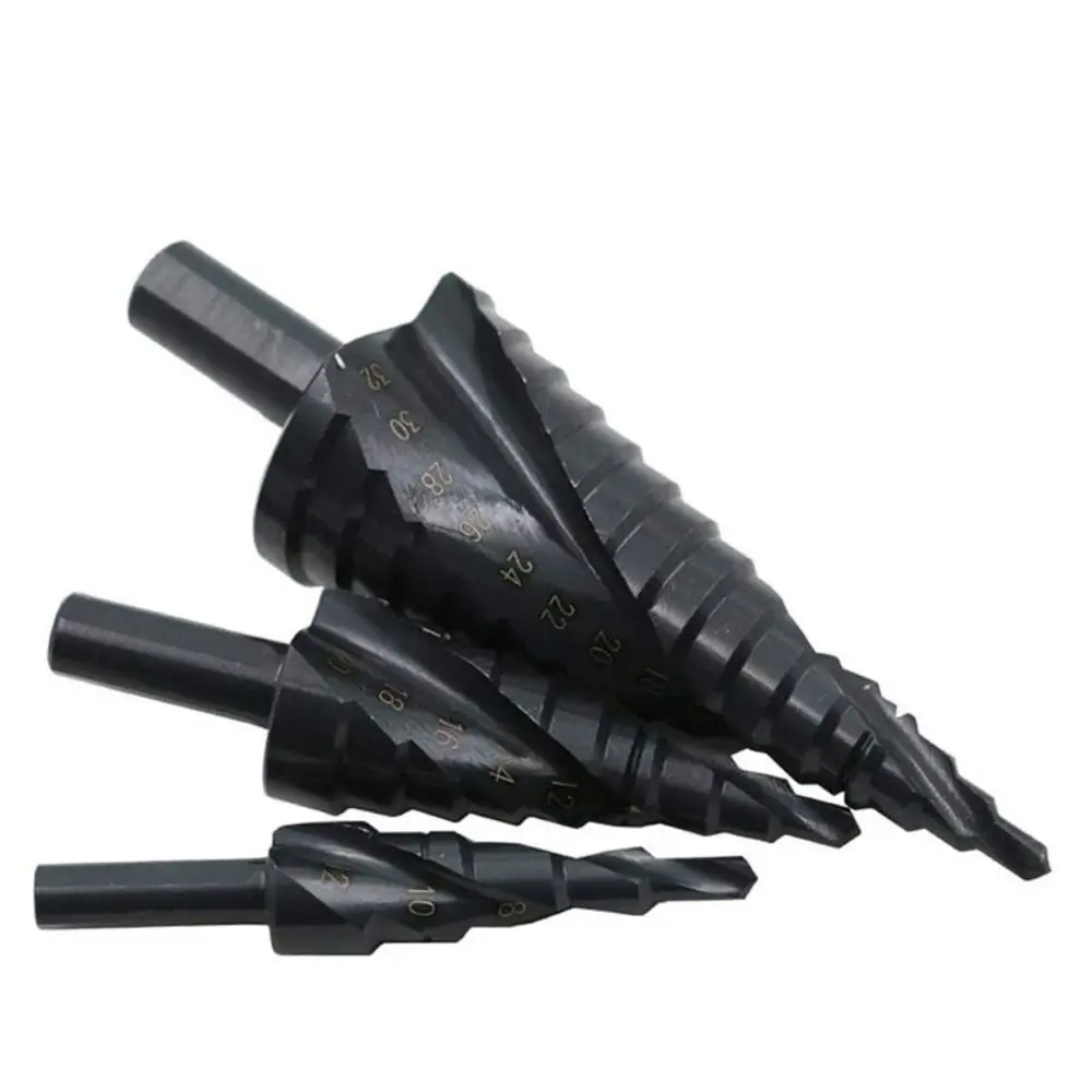 

Portable 4-32mm Drill Bit Set Spiral Groove HSS Stepped Drill Bit High Quality Drilling Tools Set Metal Hole Punch