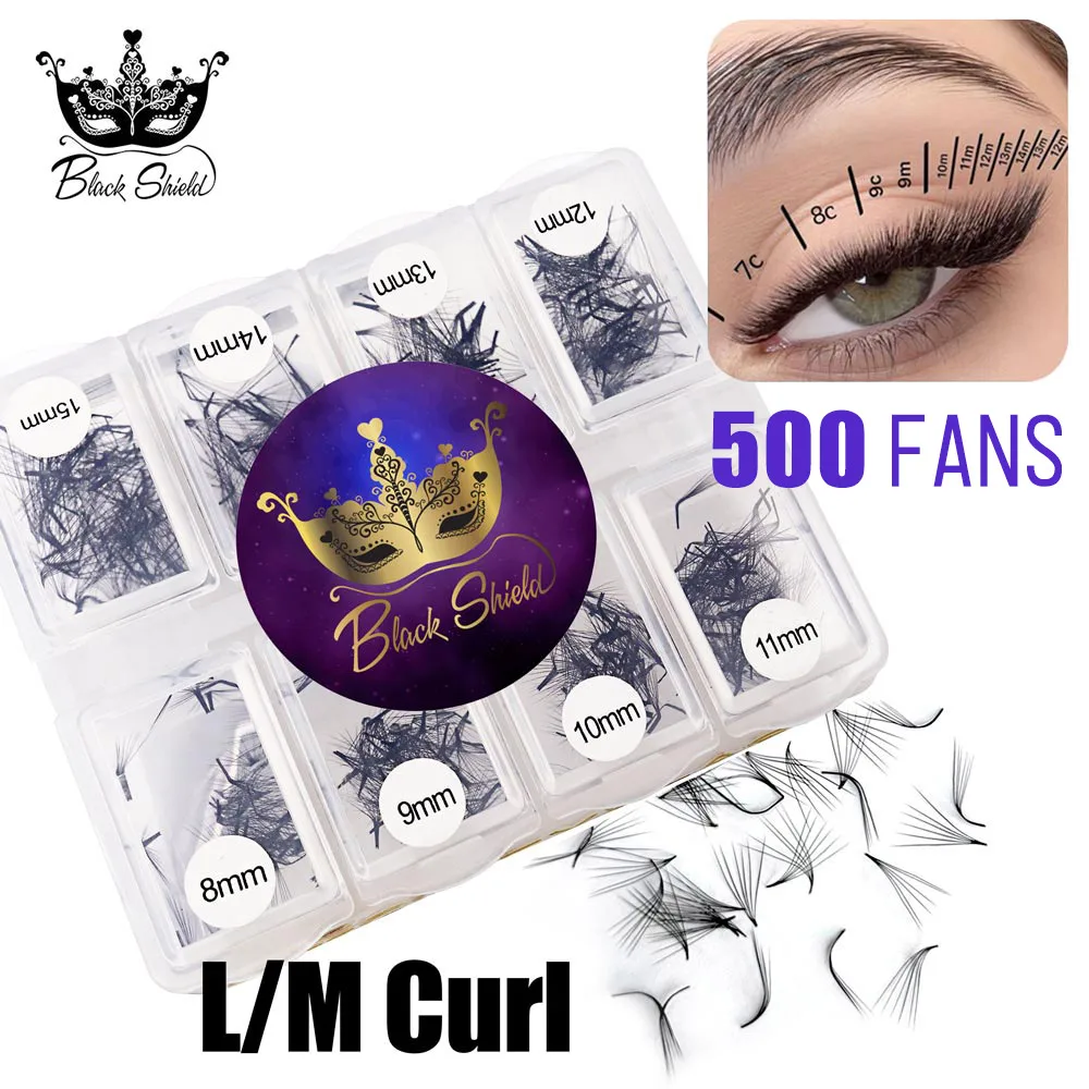 Mistura de extensão de cílios maquiagem 6d 10d l m onda especial fina base pontiaguda afiada haste estreita pré-fabricada fãs volume extensão de cílios