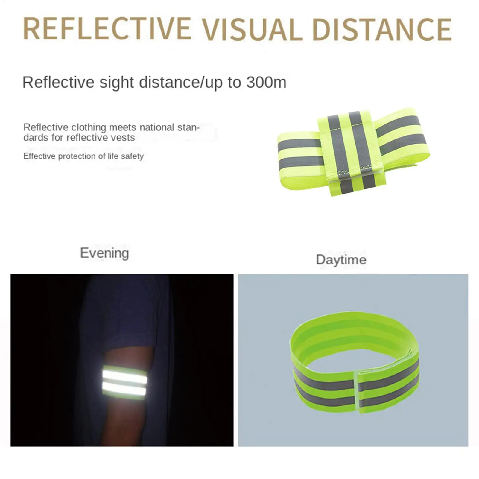 Reflective Bands Adjustable Reflective Gear Elastic Arm Band for Ankle Leg Women Men Running Night