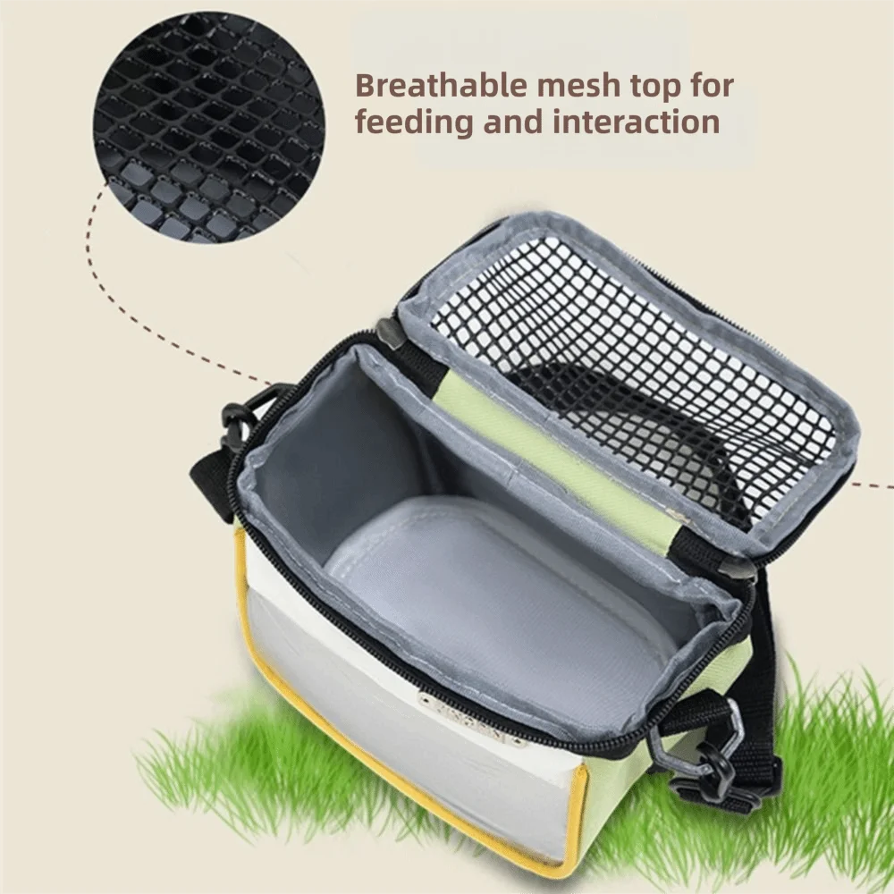 Breathable Small Pet Carrier Bag Portable Ventilated Hamster Shoulder Bag Travel Use Adjustable Hedgehog Gecko Carry Pouch - view 5