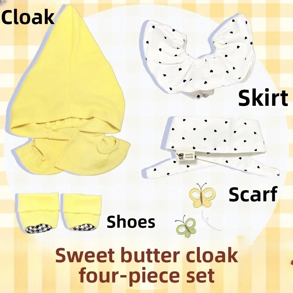 Elven Umhang 20 cm Baumwolle Puppenkleidung Rock mit Schuhen Niedliche Puppenkleidung Cartoon Gelber Hut Baumwolle Puppenkleidung Kindergeschenk