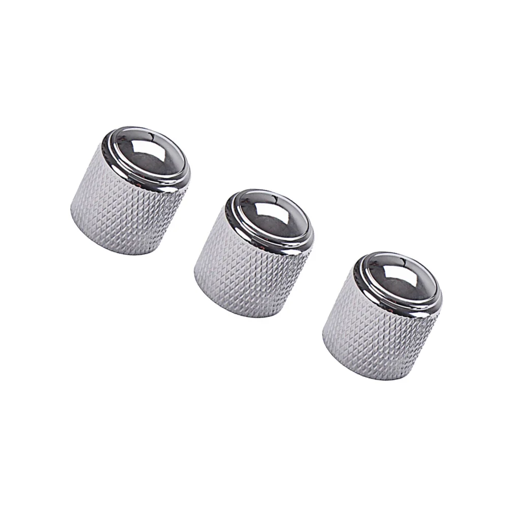 

3Pcs Chrome Knobs Guitar Volume Tone Control Durable Material Suitable for Bass Amp Gd132 Silver Guitar Control Knob