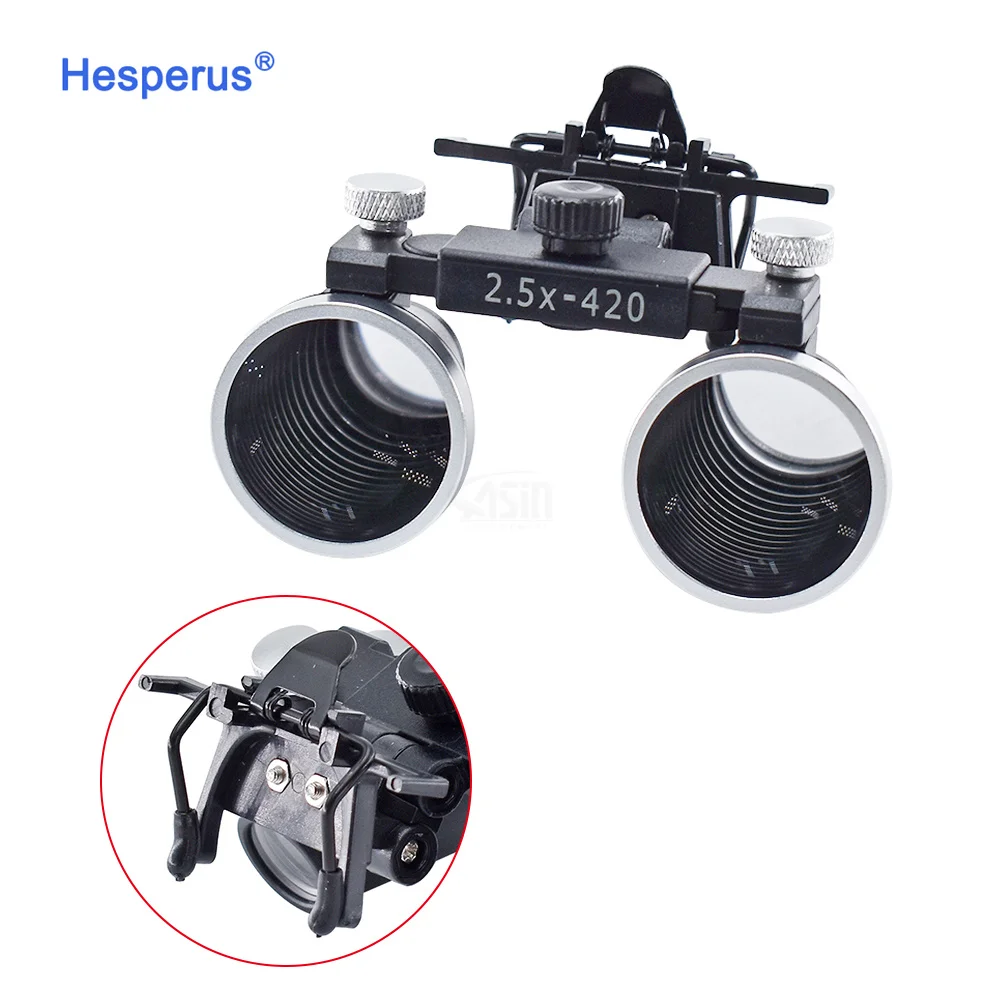 2.5x 3.5x den tal Loupes Lente d'ingrandimento binoculare Lente d'ingrandimento medica Lente ottica rivestita con clip Dentista chirurgico
