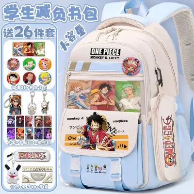 One Piece Backpack Cartoon Anime Large Capacity Lightweight Backpack for Boys Primary and Secondary School Students Backpack