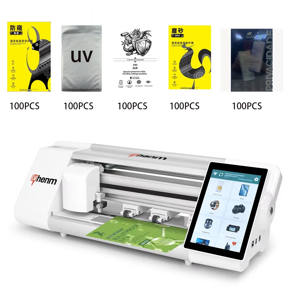 Fully Automatic Hydrogel Film Cutting Machine 13 Inch for Laptop Phone Screen Protector Portable with 500pcs Free Film Gift