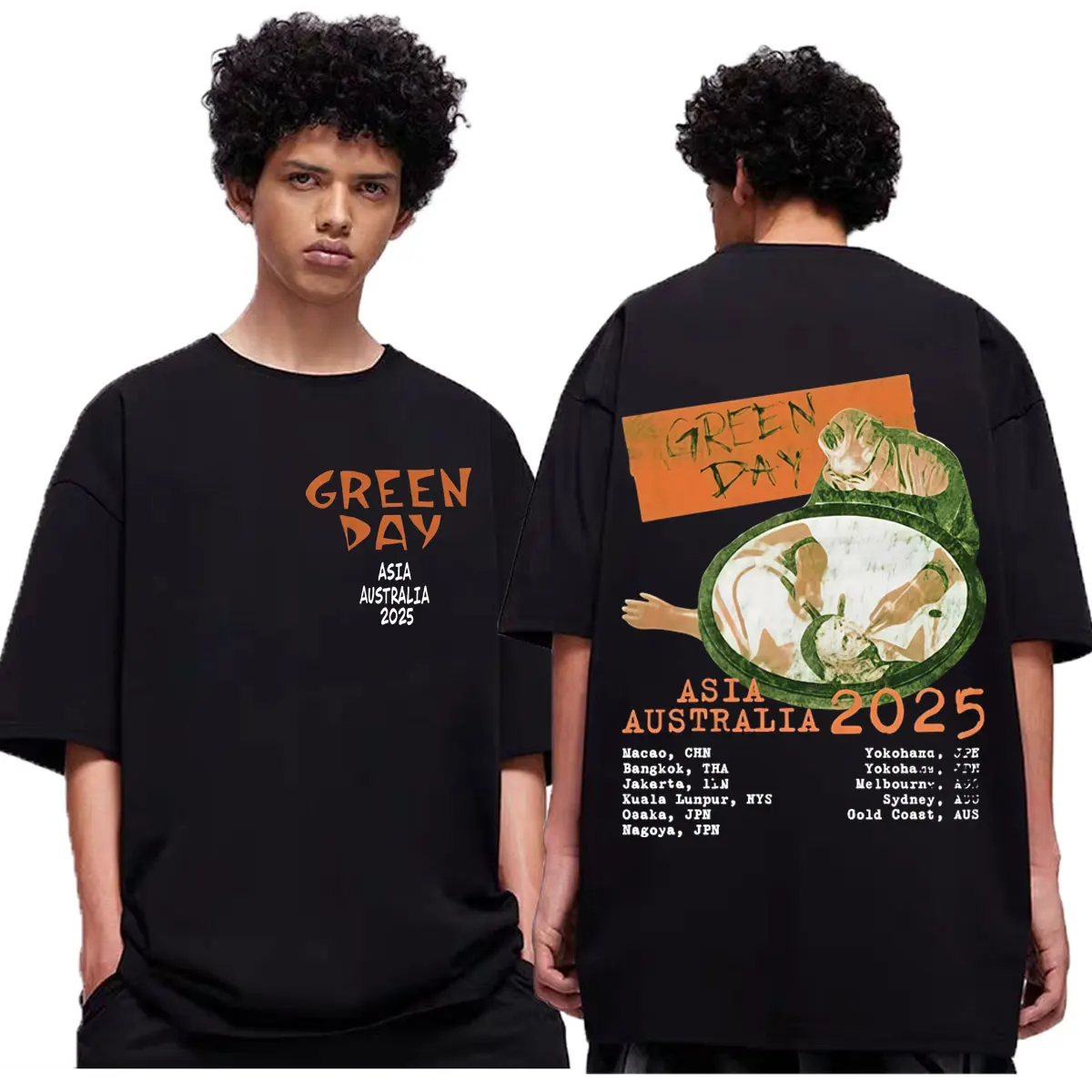

Green Day Tour 2025 Merch T Shirt Men Women Clothing Punk Rock Band Short Sleeve T-shirt High Quality Fashion Oversized T-shirts
