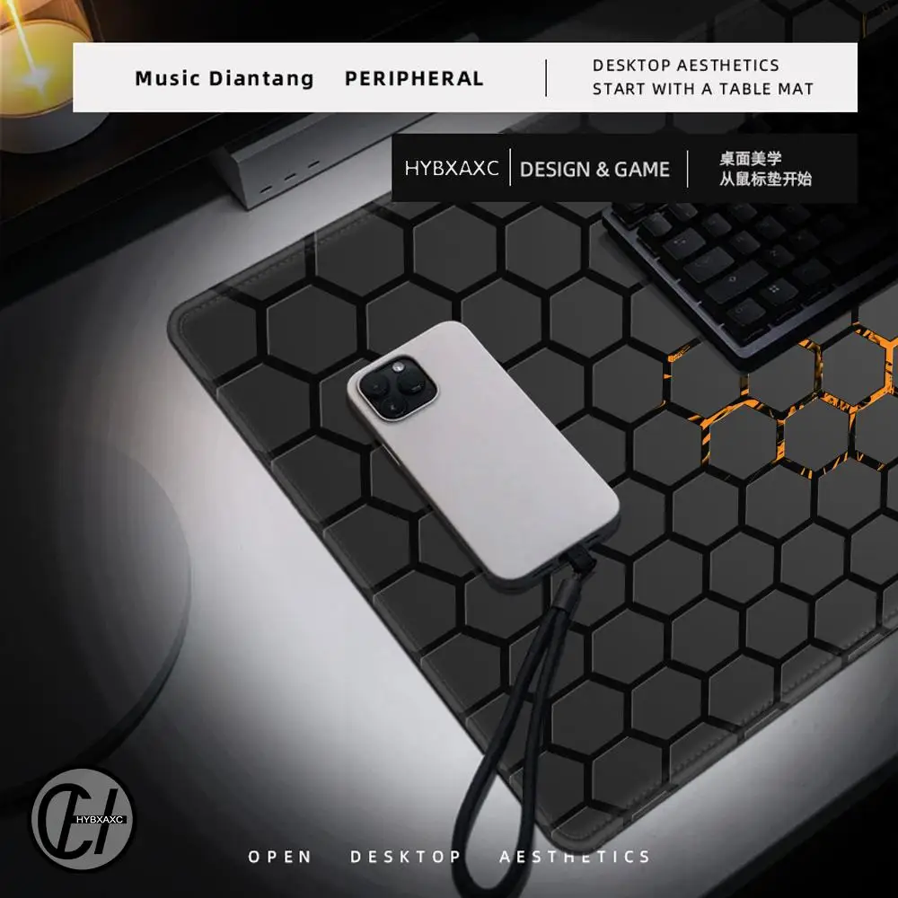 Hexagon Geometric Mouse Pad Desk Mouse Pad Cute HD Desk Pad Extended Gaming Keyboard Mats Large XXL Gamer Mousepad 90x40