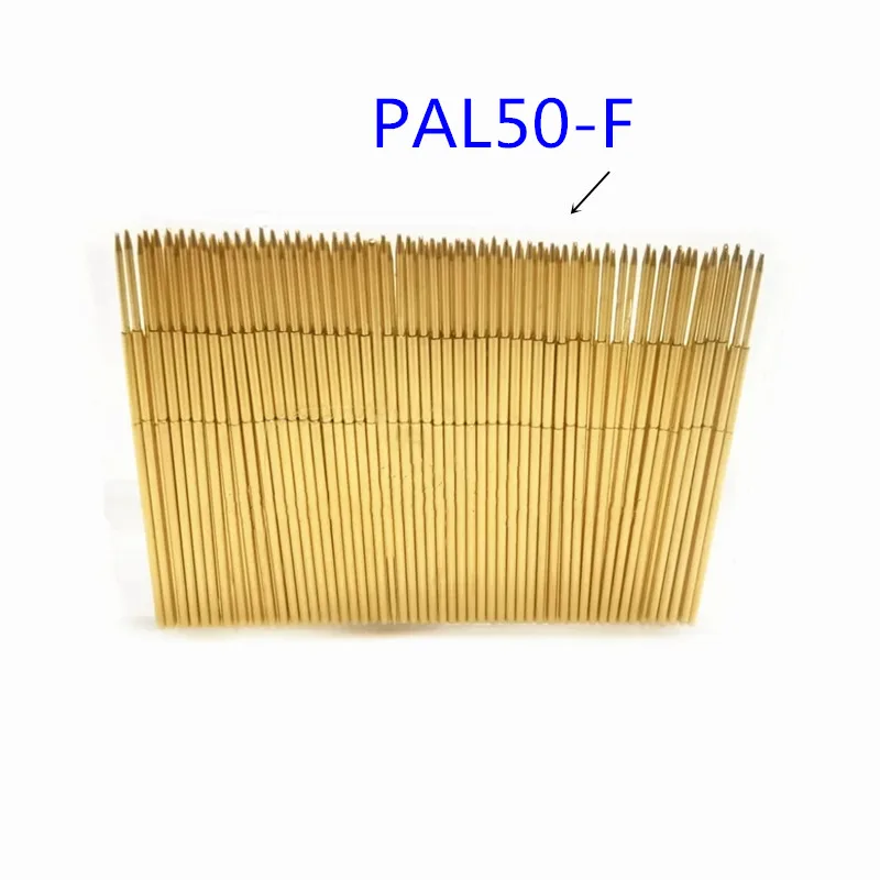 100PCS Gold-plated PAL50-F Four Claw Plum Blossom Head Outer Diameter 0.68mm Length 27.8mm PCB Pogo Pin
