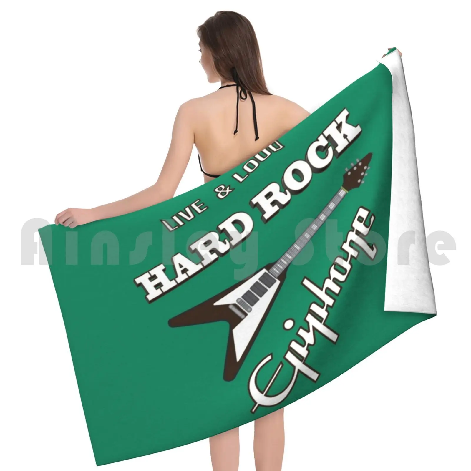 منشفة حمام حية وعالية الصوت وسادة شاطئ جيتار Epiphone Music Song Hevimetal Star Dave Grohl Electric