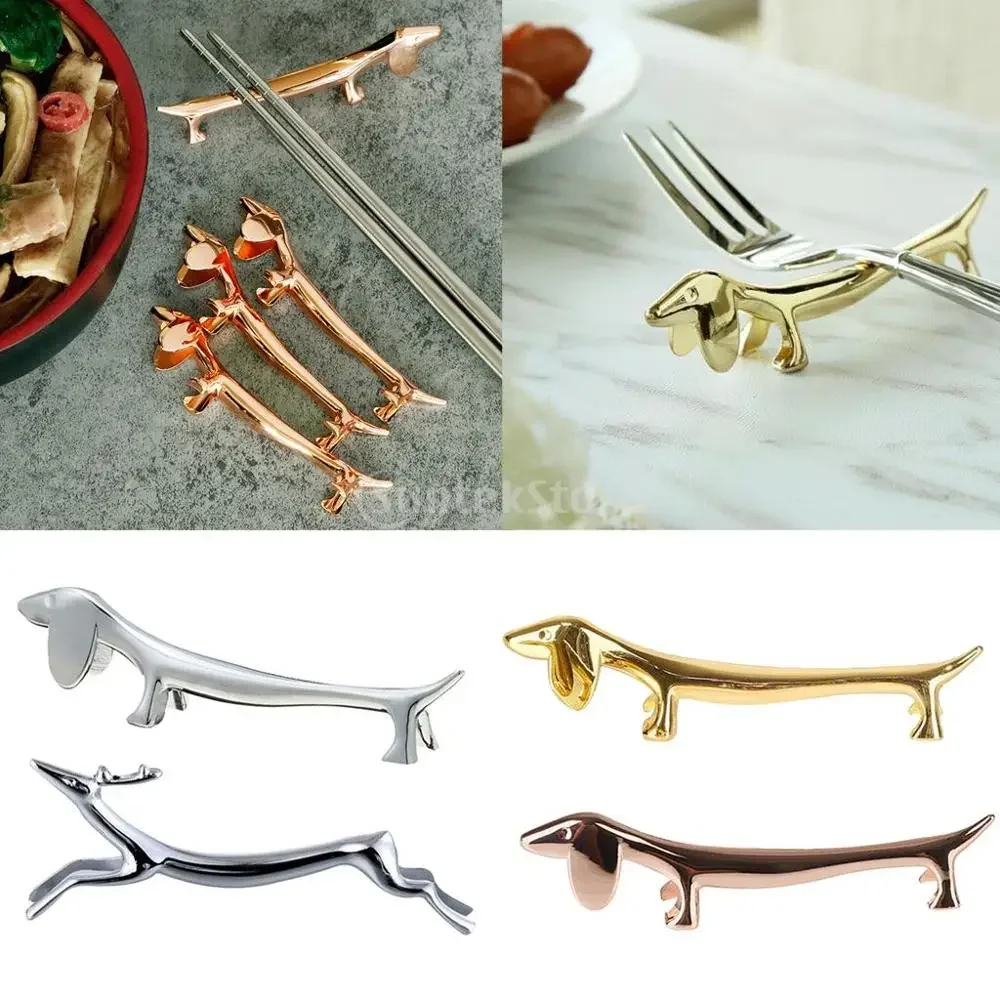 Zinc Alloy Chopsticks Holder Chopsticks Pillow Cute Doggy Deer Dinner Multi Color & Shape School Office Restaurant Tableware