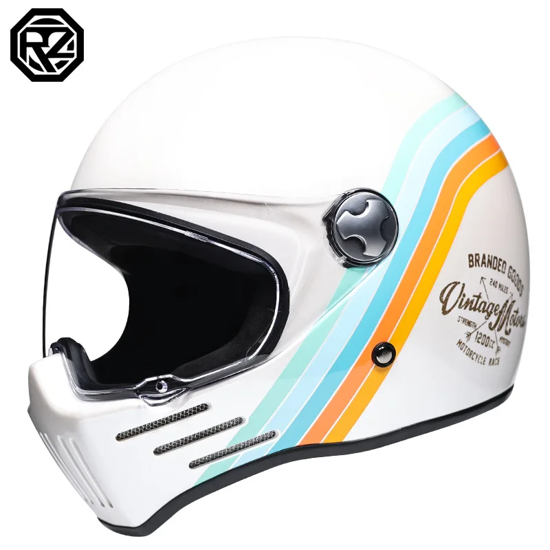 

Retro Motorcycle Helmet Men's Cruising Full Helmet Ghost Rider Personalized Skull Four Seasons Portable casco moto casco perro