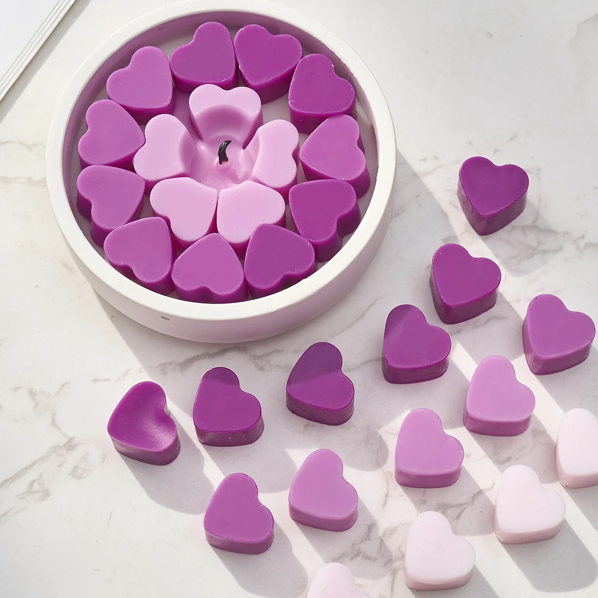 55 Compartment Heart Silicone Candle Mold DIY Small Love Cake Chocolate Ice Tray Baking Mould Home Valentine's Day Party Decor