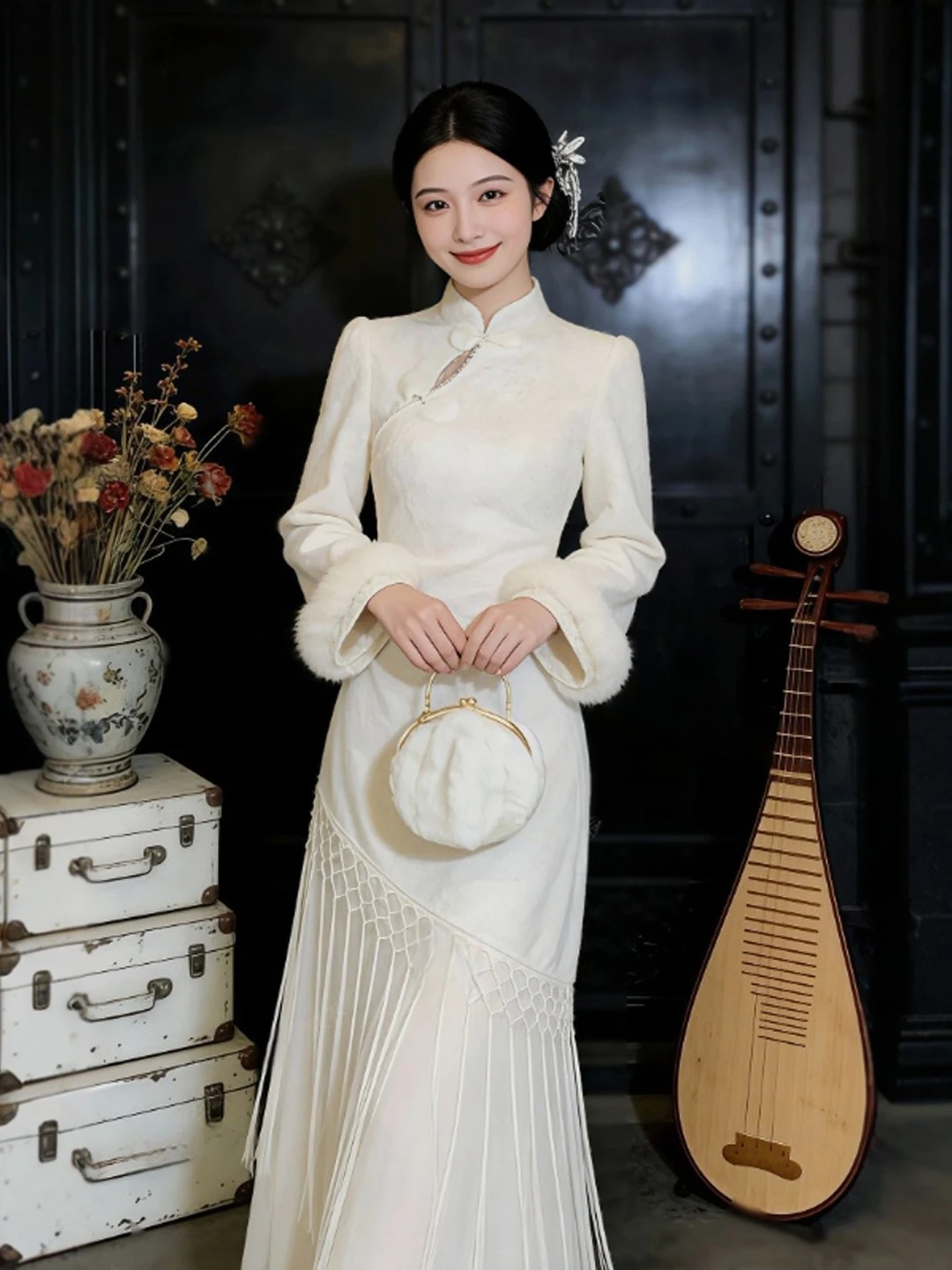 

New Chinese Sle Gentlewoman Long Dr Traditional Design Slim Fit Spring Faion High Waist Cotton Maxi Dr