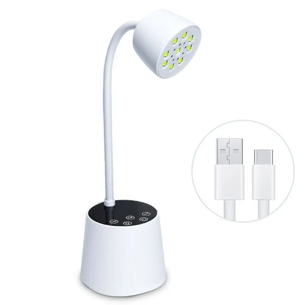 USB Type-C UV LED Nail Lamp with 4 Timer Settings LCD Touch Control Rechargeable Nail Lamp 360° Bendable Drying Nail Dryer view 4