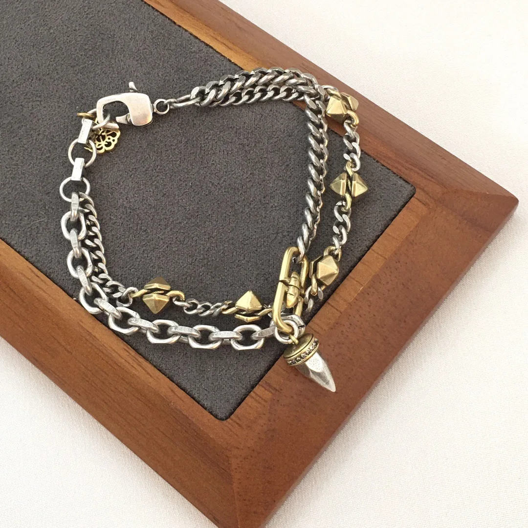 جديد الصفصاف مسمار طبقة مزدوجة قلادة المرأة سوار شخصية أسلوب فاسق المتقدمة اللون مطابقة سلسلة الترقوة #2