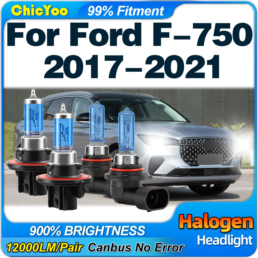 

200W Halogen Lights Bulbs 12V 6000K Super White Fog Lamps 24000LM Car Headlight For Ford F-750 2017 2018 2019 2020 2021