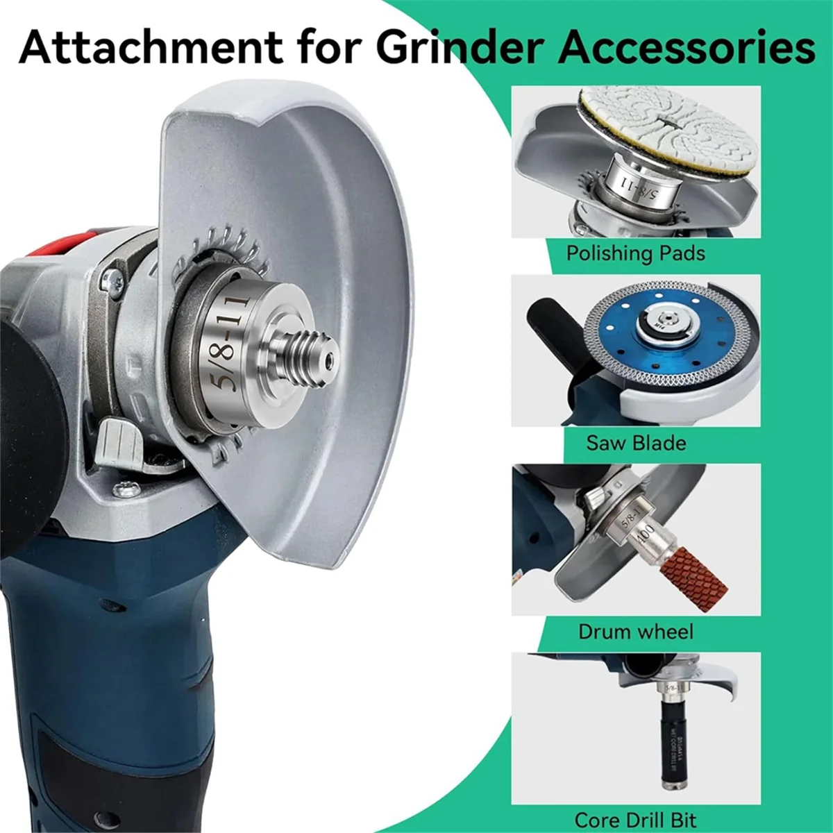Rebarbadora com Flange Bloqueio Porca, Grinder Lock, 5/8 "-11 Thread, compatível para Xlock Angle Grinder, lâmina de corte, 5/8"