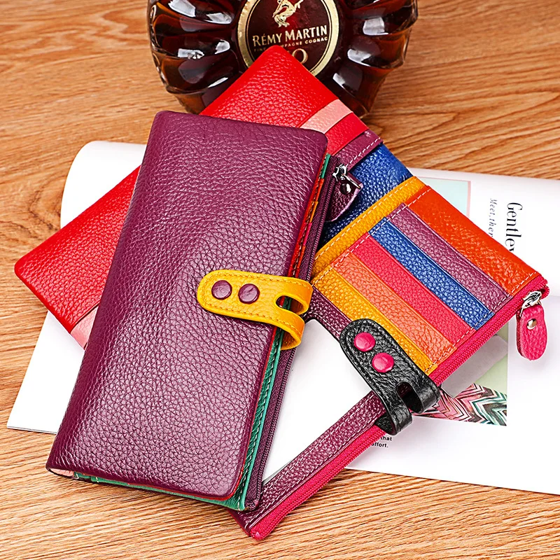 New Women Long Wallet, Multi Card Slots Leather Billfold, Large Capacity Ladies Phone Purse Ready Stock Wholesale