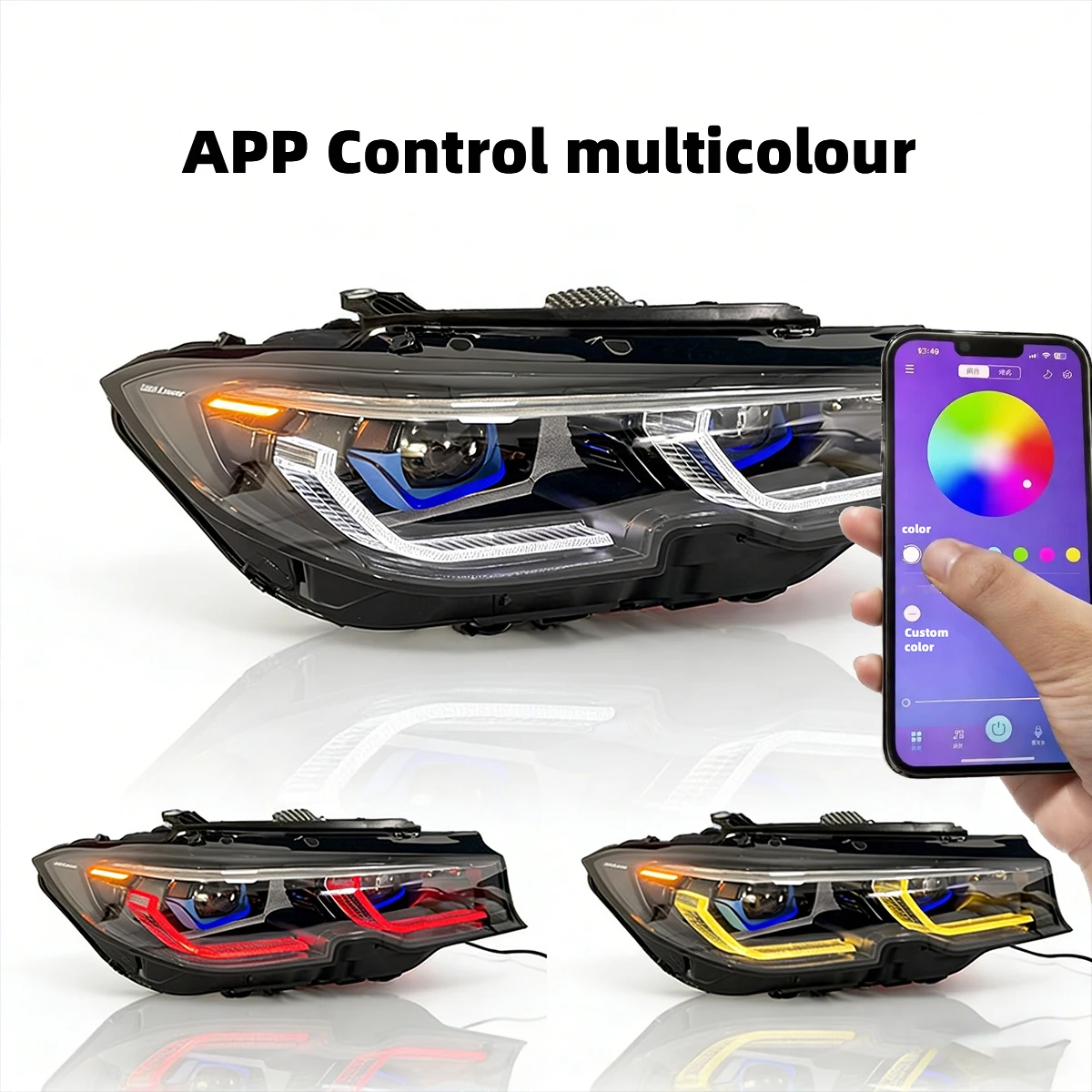 

Laser LED Car Headlight RGB DRL Phone APP Color Control Plug & Play for BMW 3 Series G20 G21 2019-2022 320 325 330 Auto Retrofit