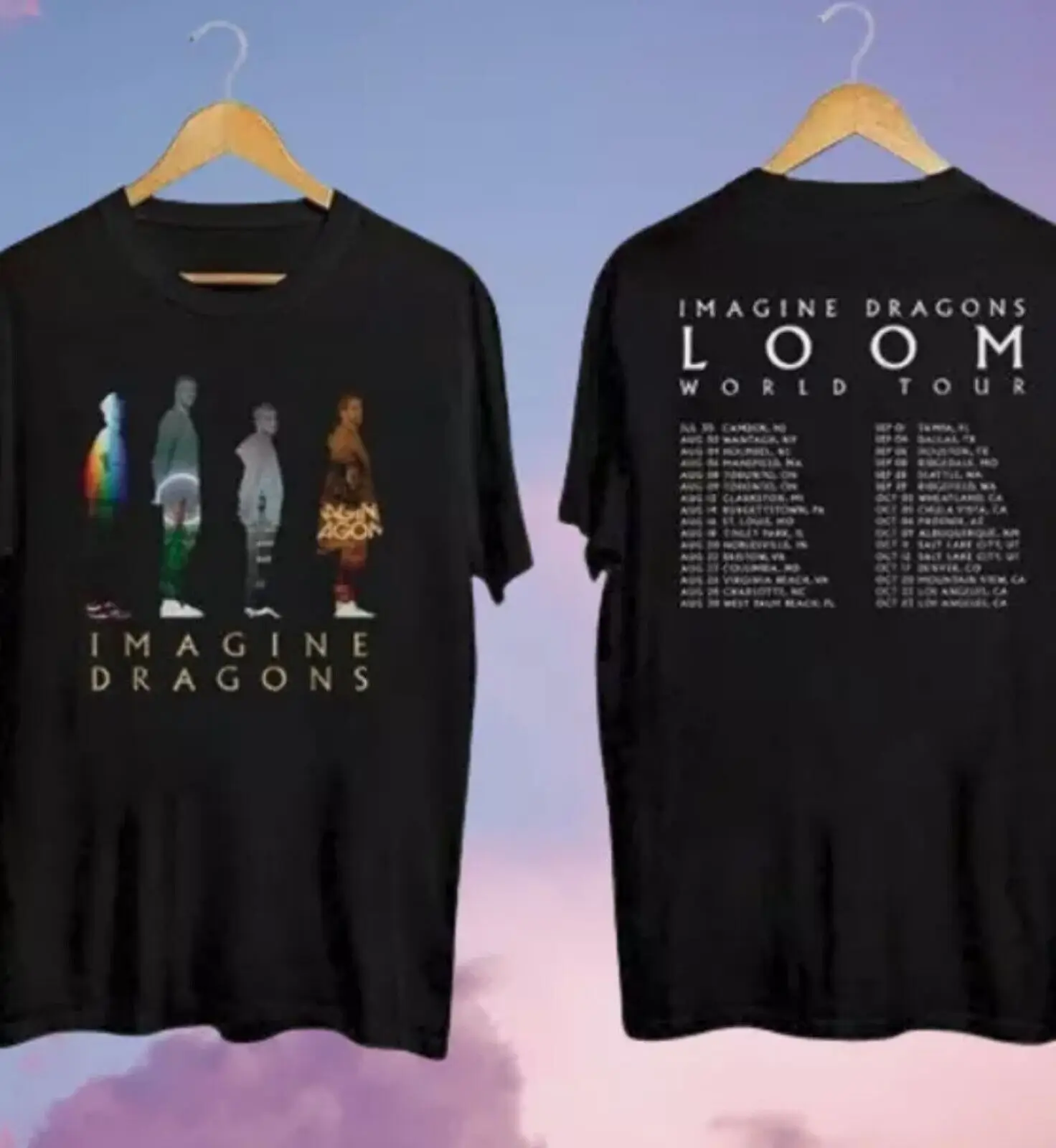 Stellen Sie sich Drachen 2024 Webstuhl Tour T-Shirt Konzert neue Welt Geschenk Band Fan