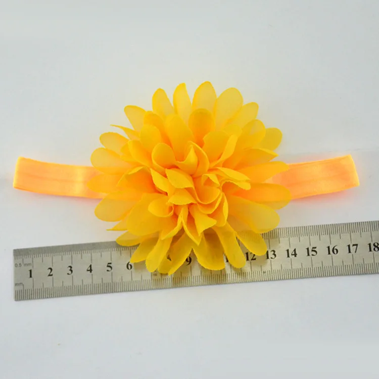 6 Cái/lốc Đồng Màu Nhân Tạo Hoa Băng Đô Quấn Tóc Bé Sơ Sinh Chiffon Thun Headband Handmade Mũ Phụ Kiện