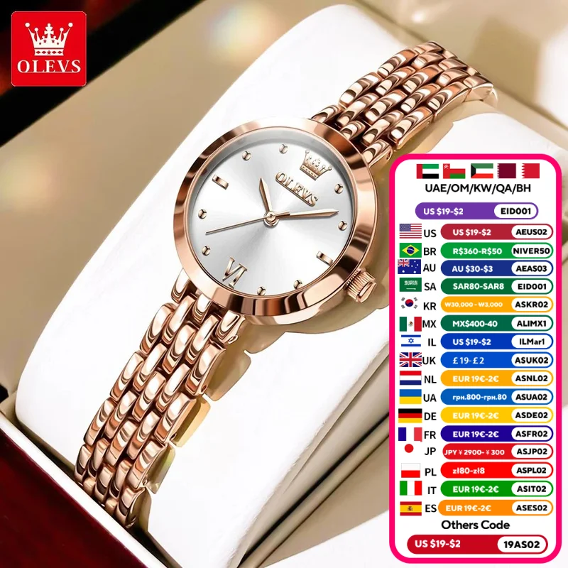 OLEVS Original Women’s Bracelet Watch Rose Gold Ladies Analog Quartz Elegant Wristwatch 3Bar Waterproof Luxur Brand 9992