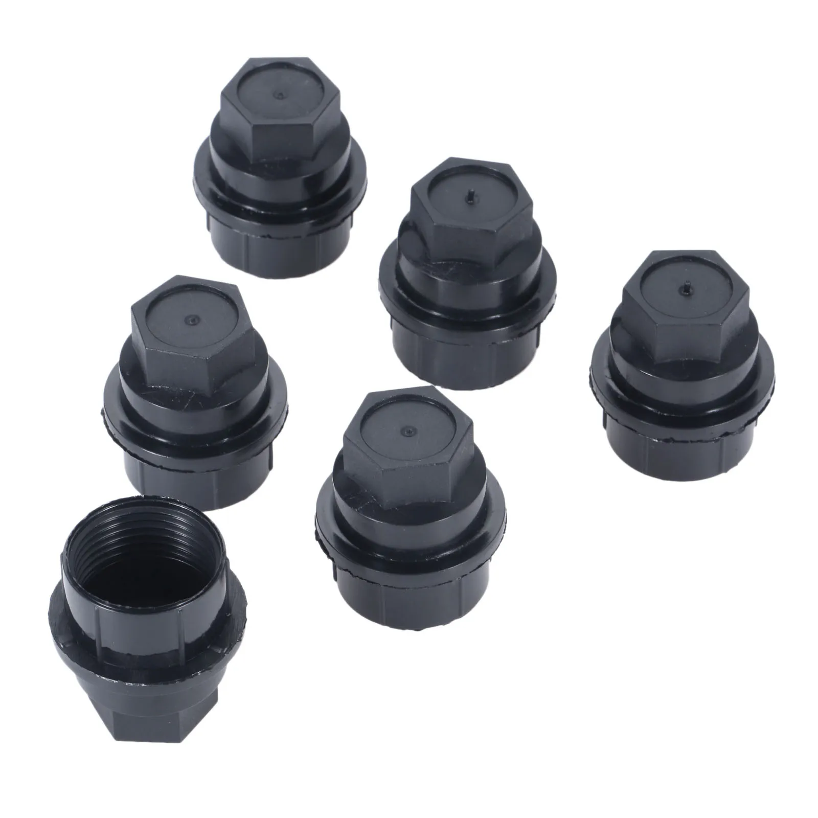 

6pcs Black Wheel Nut Cap Covers Factory Style Dual Thread Lug Nuts 22mm Hex Fit for Cadillac Chevrolet Automobile Fixed Screws