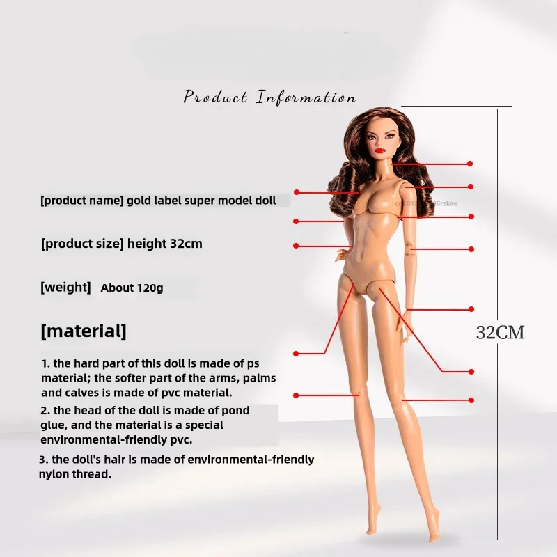 32cm Supermodel Doll Fashion Trendy DIY Toys Gold Standard Edition Original Popular European American Style Fashion Col image 6