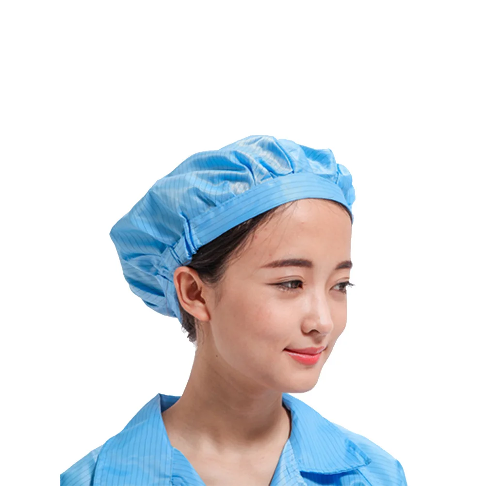 4 個シェフハットポリエステル帯電防止防塵軽量洗える作業キャップ電子食品工場クリーンルーム用
