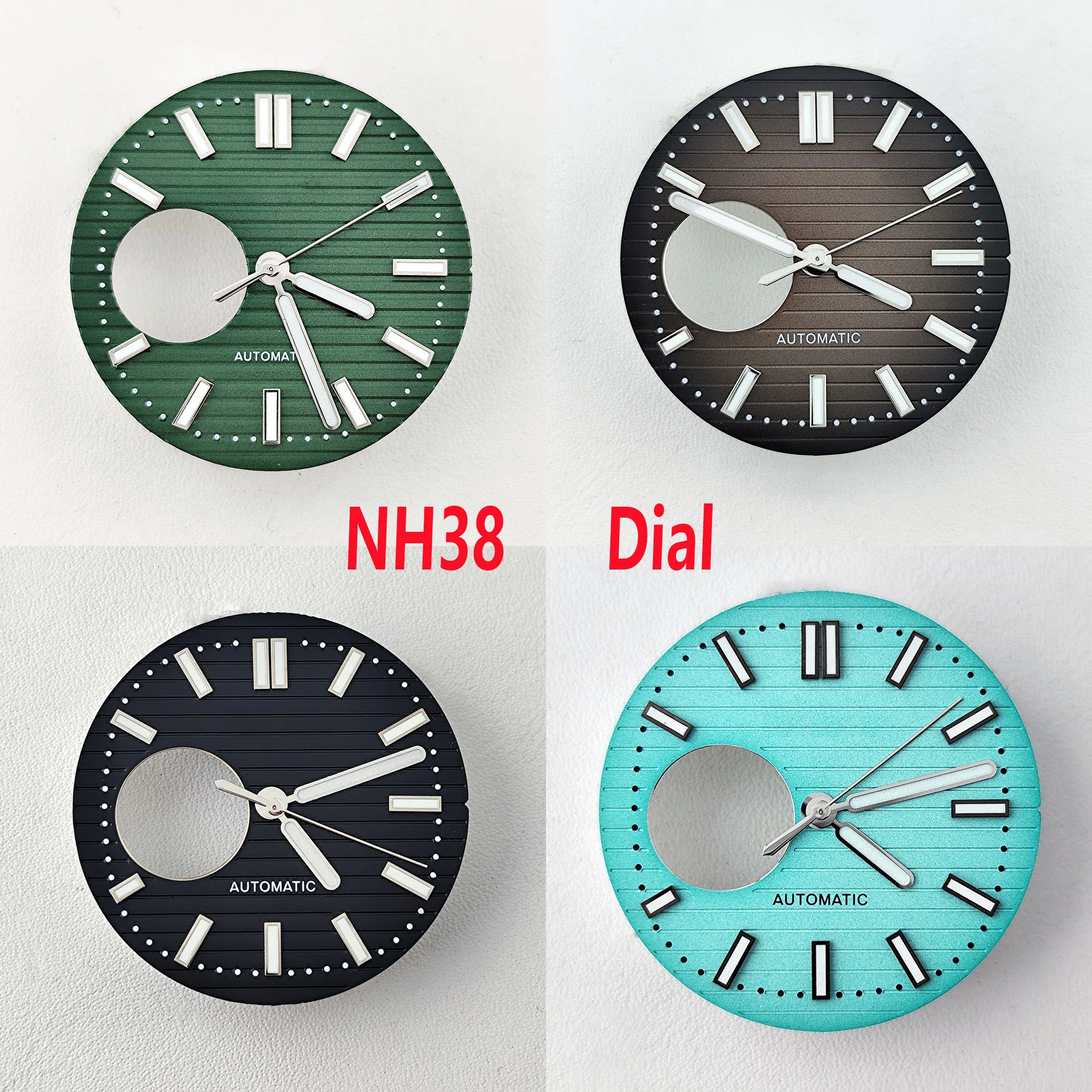 NH38 dial Nautilus dial Watch dial green luminous dial Suitable for NH38 movement watch accessories Watch repair tool