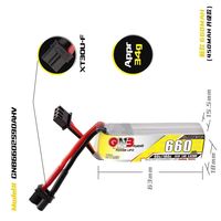 GAONENG GNB 660mAh 2S 7.6V 90C 4.35V LiHV For 1.6 Inch Mini RC Aircraft Lithium Battery Accessories