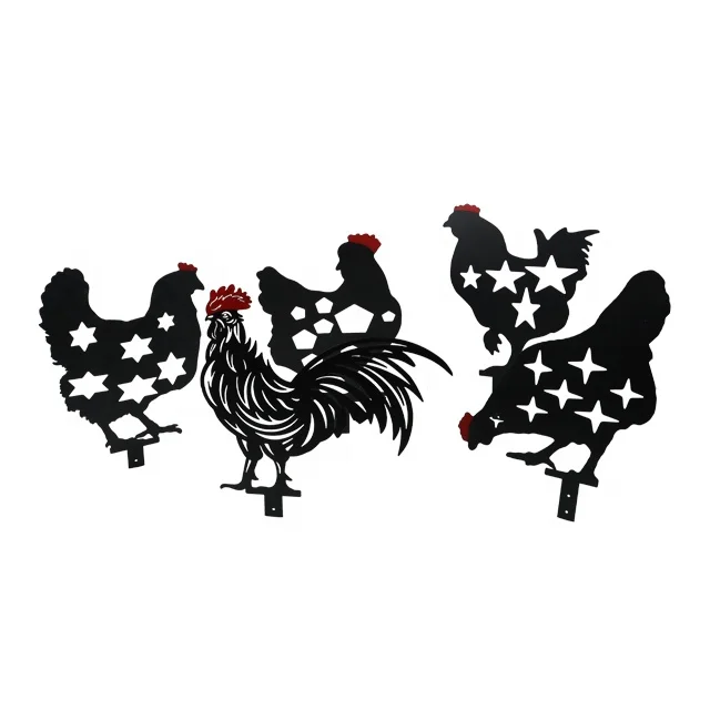 

Chicken Backyard Lawn Stakes Iron Duck Hen Yard Decor Gift Garden Decoration Outdoor Garden ornaments