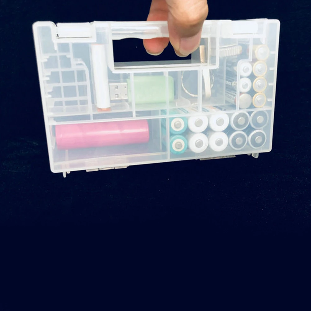 

Multifunctional Transparent Storage Box 18650 Plastic Holder Organizer Finishing Container Home Storage Holder Use