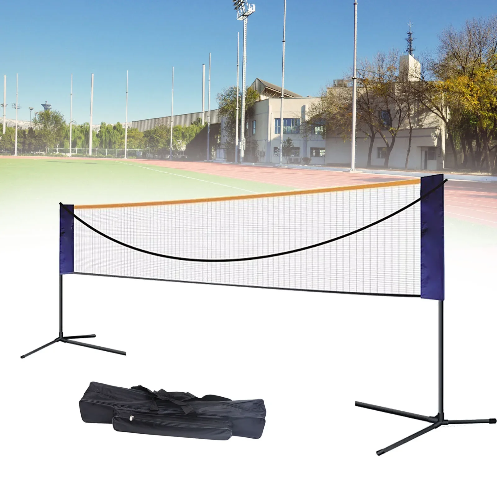 

Portable 20ft/17ft/12.6ft Width Adjustable Badminton Net Indoor Outdoor Volleyball Training Court Sports Tool for Playing Tennis