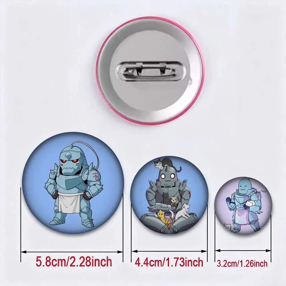 F-Fullmetal Alchemist Edward Elric 25mm 32mm 44mm 58mm 75mm Brooches Badges Pins for Accessories Gift
