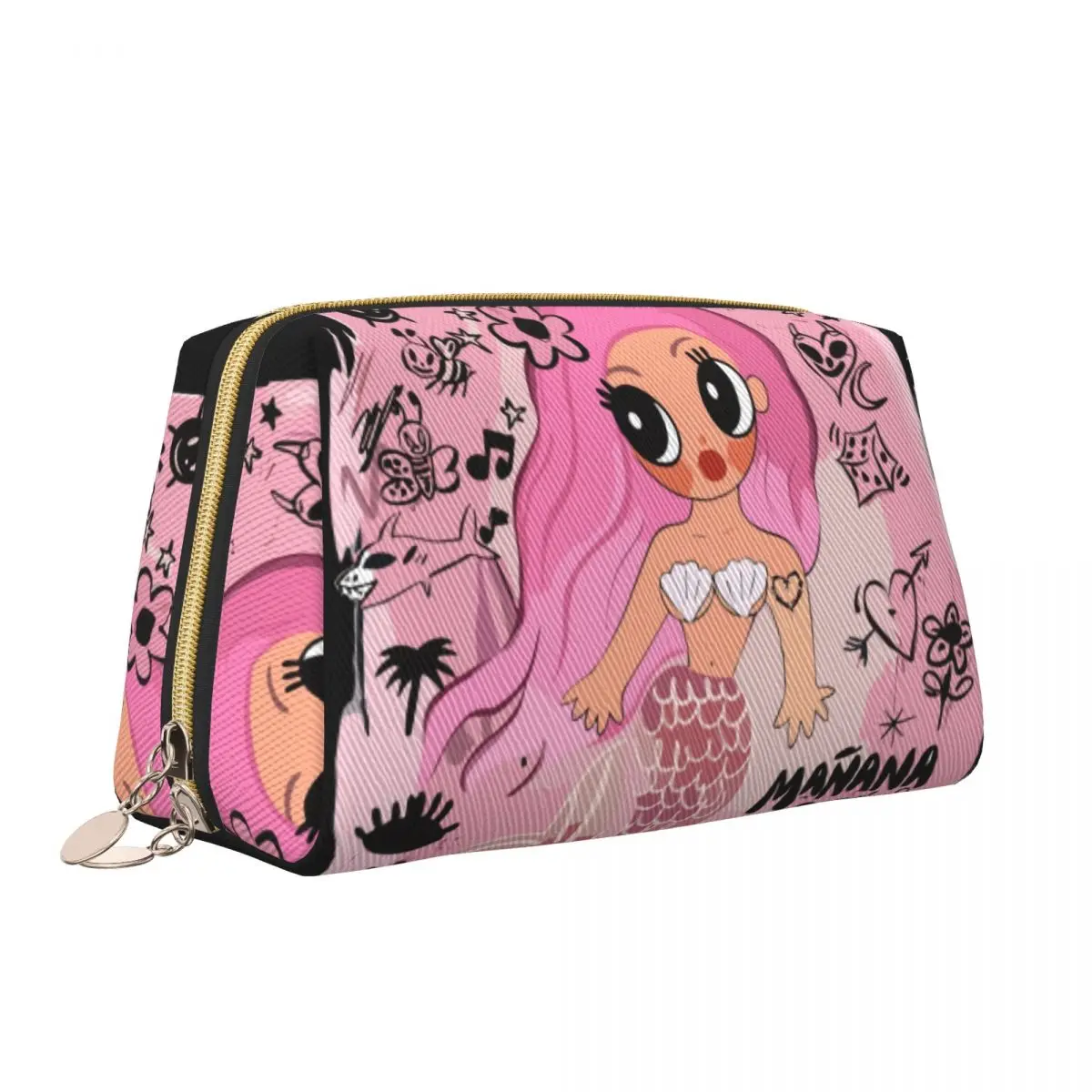 Karol G Mermaid Cosmetic Bag Women Kawaii Big Capacity Reggae Ainger Makeup Case Beauty Storage Toiletry Bags