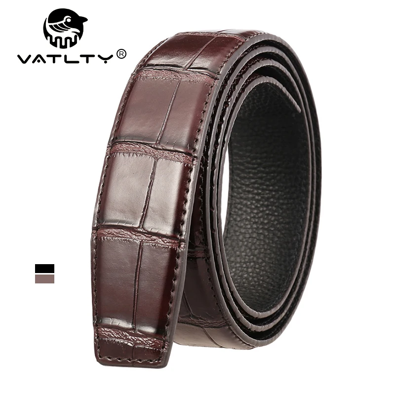 VATLTY 35mm Leather Belt Without Buckle for Men Natural Cowhide 130cm Brown Belt No Hole Trouser Belt Girdles Male Gifts