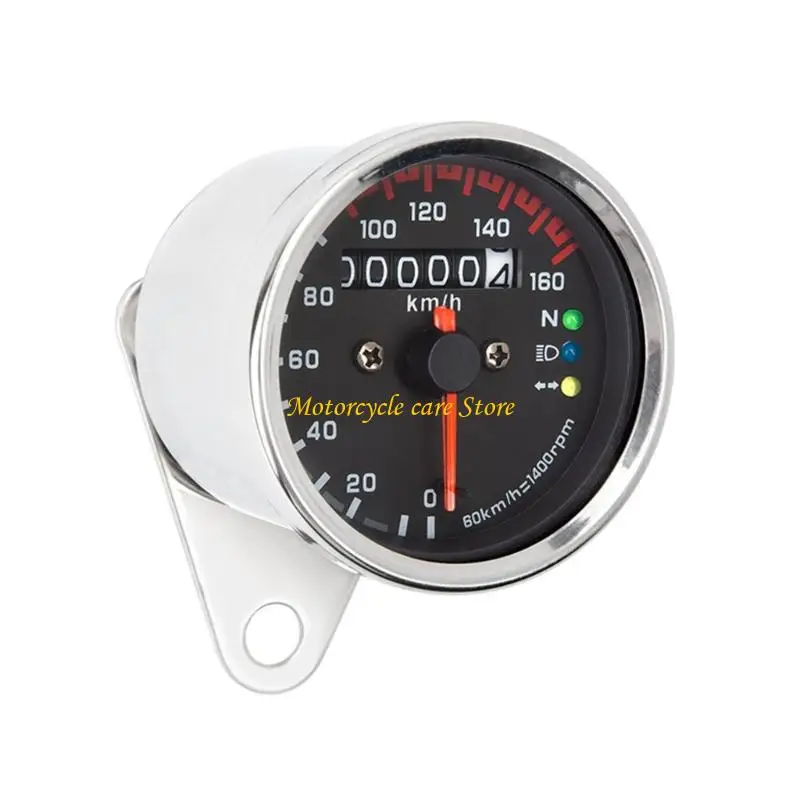 

U75F Retro Modern Motorcycle Odometer Lauge с светодиодным мотоциклом для мотоцикла тахометра стальной и стекла для велосипедов