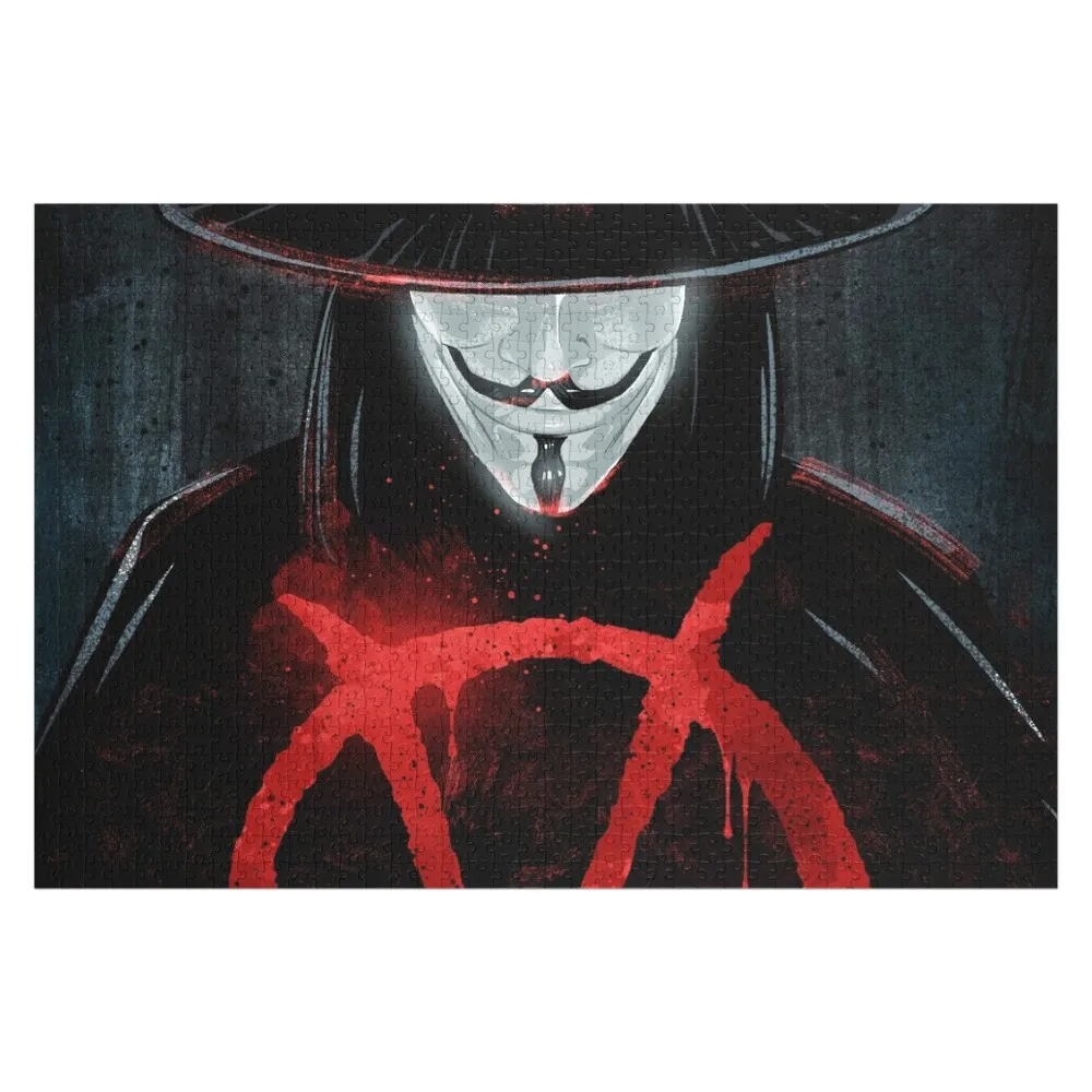

V for Vendetta Jigsaw Puzzle Toys For Children Personalised Name Baby Wooden Customized Gifts For Kids Puzzle
