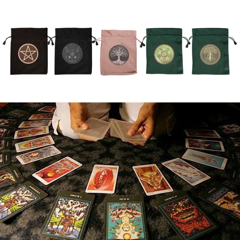 Mini Jewelry Dices Card Gift Bag Drawstring Pouches Divinations Tarot Bag Flannelette Game Oracles Cards Stored Bag