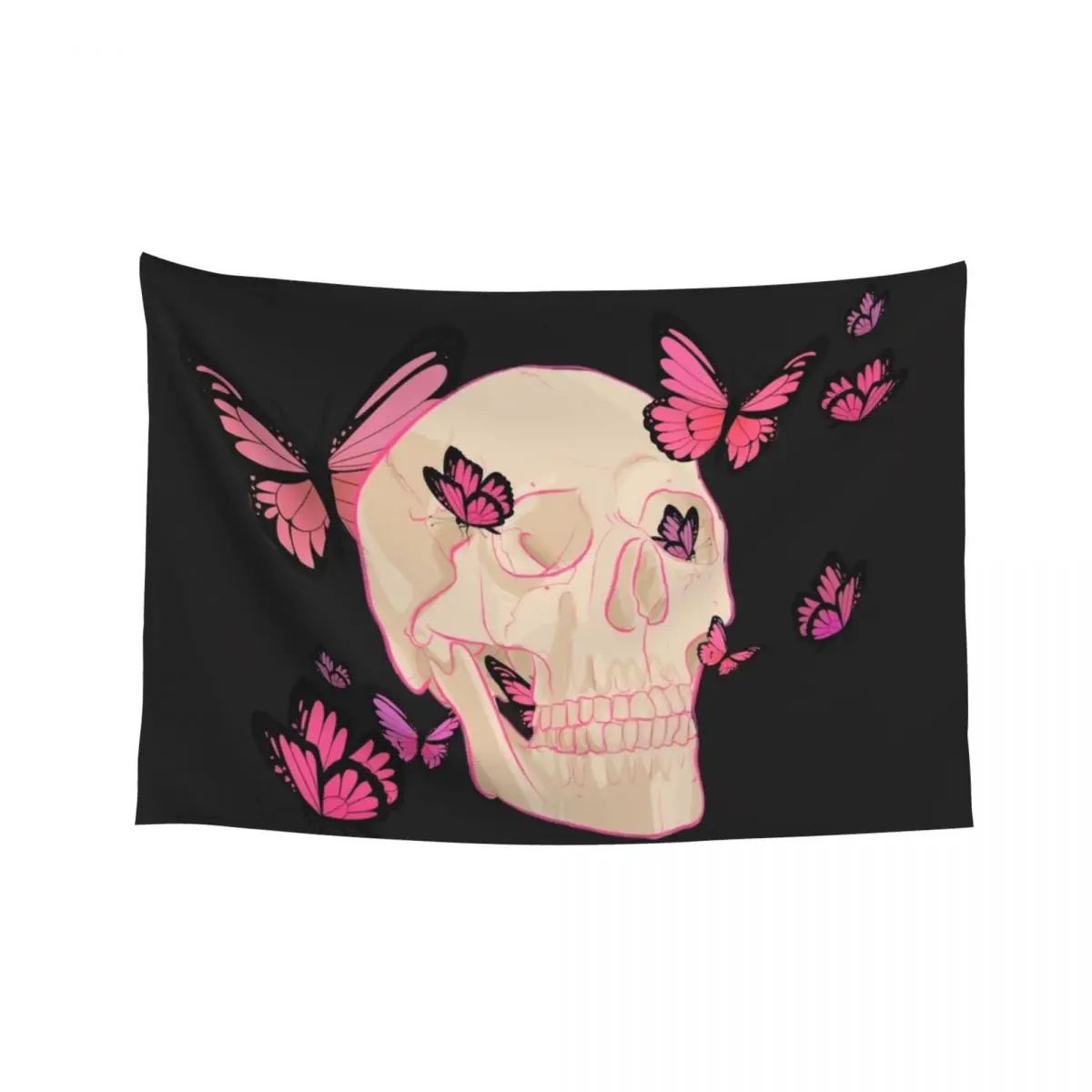 

butterfly skull (pink) Tapestry Decorations For Room Wall Deco Home Supplies Room Decor Korean Style Tapestry
