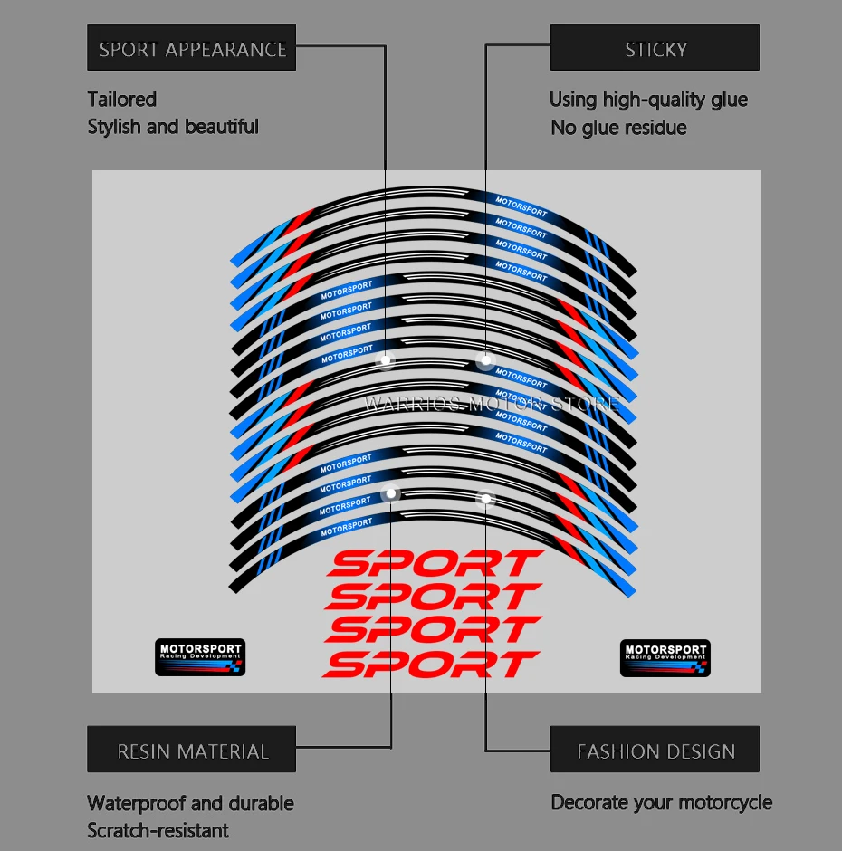Наклейка на колесо мотоцикла, полосатая наклейка, водонепроницаемая лента для F900R F800R F900XR S1000RR S1000R S1000XR R1250RT R1200RT