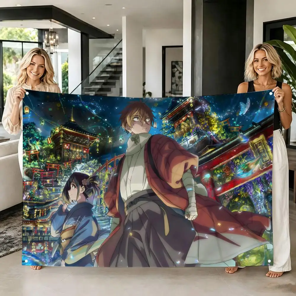 Steampunk Anime S-Sparks of Tomorrow Flags Tapestry Creative Pattern Photo Living Room Wall Art Party Outdoor Decor