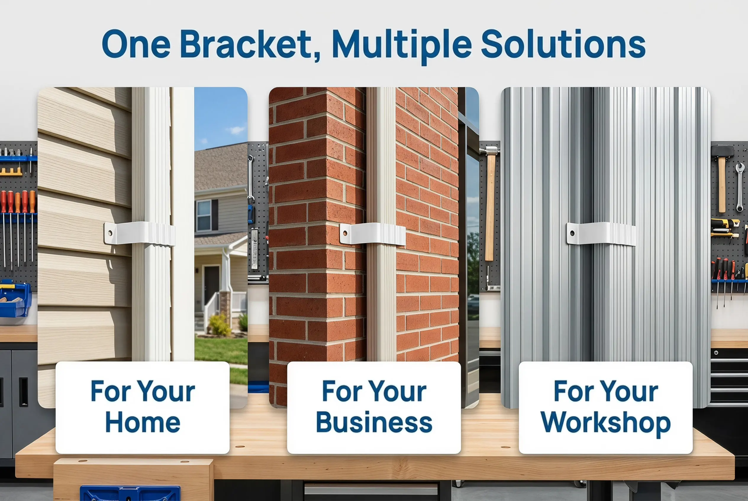 Metal Downspout Straps 6 Pack Weather Resistant Square Pipe Clamps for Gutter Drainage Rainwater System