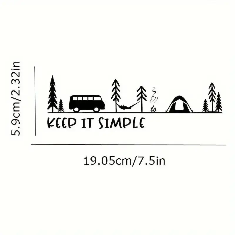 Minimalist Camping Scene Car Truck Decal Waterproof Outdoor Self Adhesive Vehicle Body Decor Sticker Auto Styling Accessory