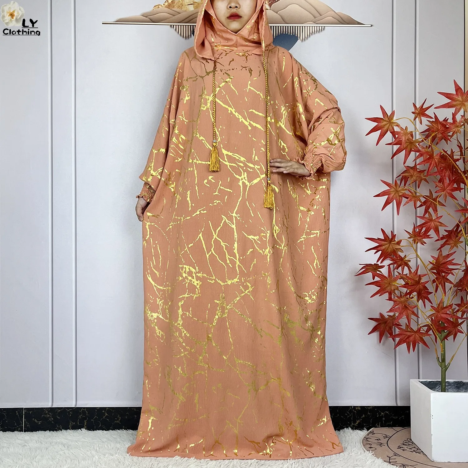 New Ramadan Muslim Woman Prayer Clothes Double Hoods Abaya Cotton Dresses Loose Women Dress Kaftan Dubai Turkey Islam Clothing