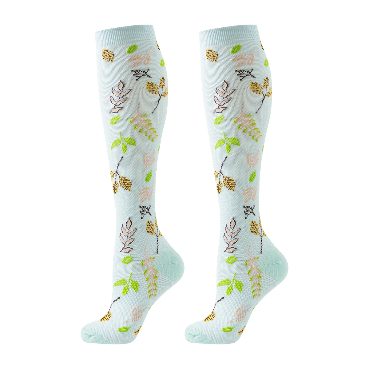 Chaussettes de compression à fleurs pour femmes, chaussettes de sport pour infirmières, chaussettes de course pour dames, 6 paires