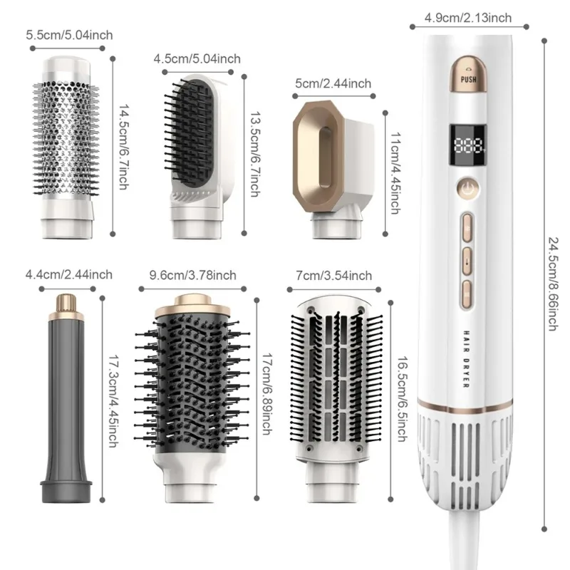 multifunctional blow dryer brush 6 in 1 bldc hair  and volumizer with logo